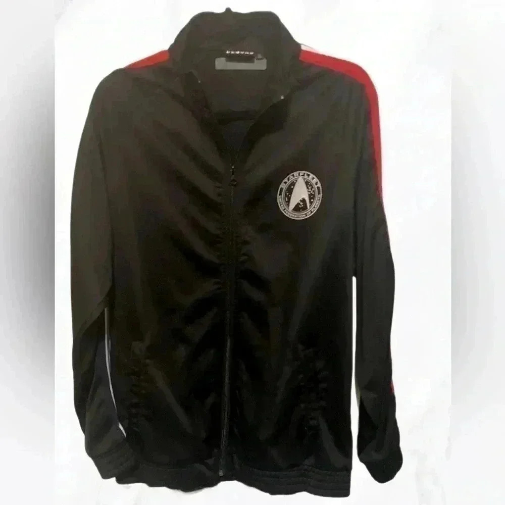 Star Trek beyond black  with red long sleeve casual athletic track jacket XL - Picture 2 of 3